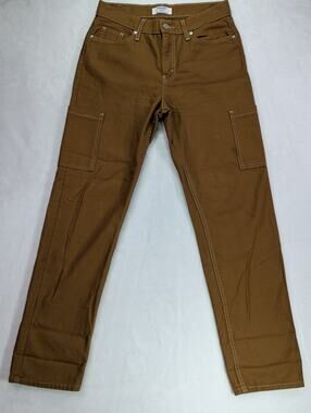 Denizen from Levi's Womens 90s Loose Straight Cargo Pants Sz 2 W29 Brown Cotton